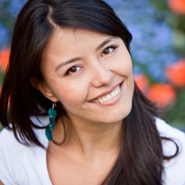 An image of a woman smiling